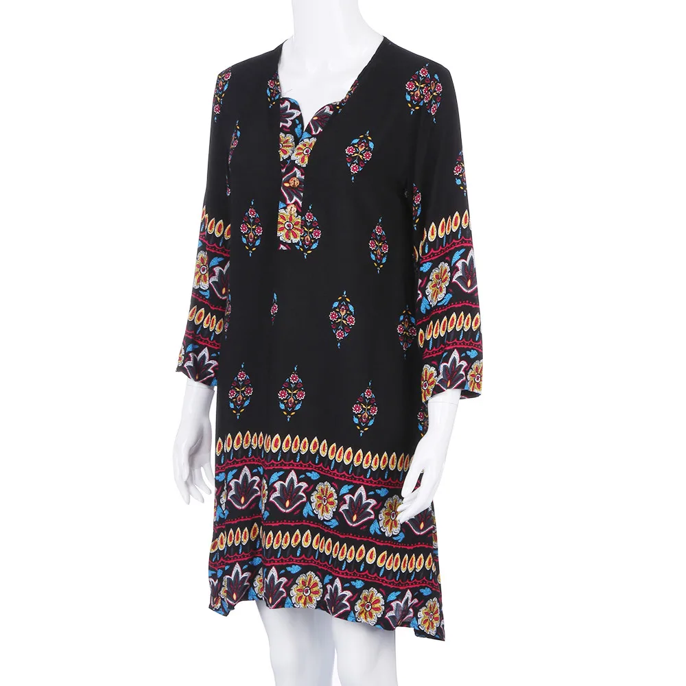 2017 New Women Print Long Sleeve Boho Dress Beach Evening Party Mini Dress Dropshipping L518 13 2017 New Women Print Long Sleeve Boho Dress Beach Evening Party Mini Dress Dropshipping L518 13