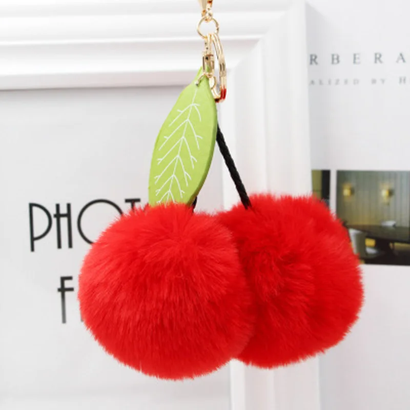 Cute Cherry Artificial Rabbit Fur Ball Keychain Keyring Pompom Leaf Handbag Pendant Car Key Chain Ring Holder
Cute Cherry Artificial Rabbit Fur Ball Keychain Keyring Pompom Leaf Handbag Pendant Car Key Chain Ring Holder