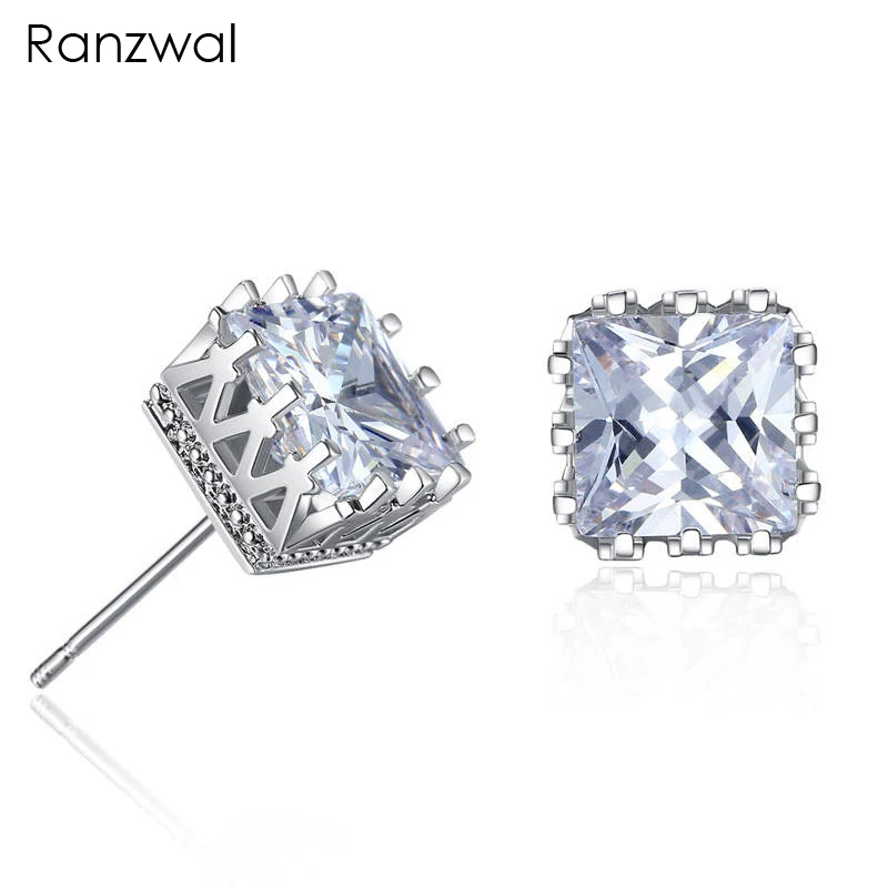 Ranzwal Fashion Women Square Crown Earrings White Pink 6mm Cubic Zircon Crystal Stud Earrings
Ranzwal Fashion Women Square Crown Earrings White Pink 6mm Cubic Zircon Crystal Stud Earrings
