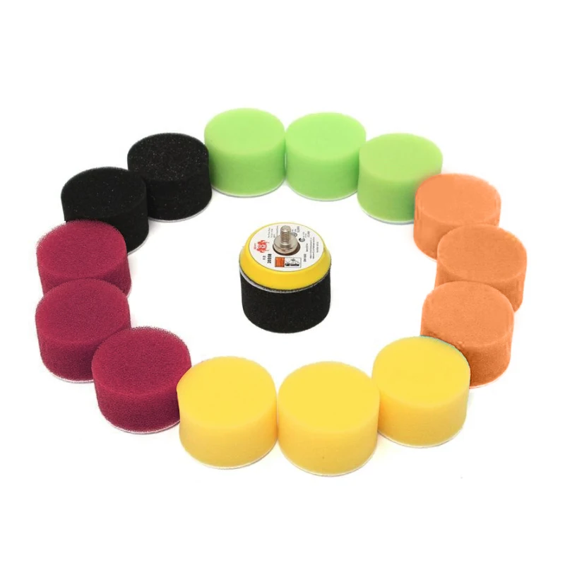 4pcs 3/" 4/" 5/" 6/" Sponge Polishing Cleaning Waffle Buffing Pad Buff Kit Car Care