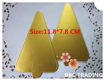 Wholesale Triangle Golden Cake Base Board of Bakeware, Cake Mould Tool for Holding Mousse, Size 11.8*7.8 cm, 100 pcs/lot
Wholesale Triangle Golden Cake Base Board of Bakeware, Cake Mould Tool for Holding Mousse, Size 11.8*7.8 cm, 100 pcs/lot