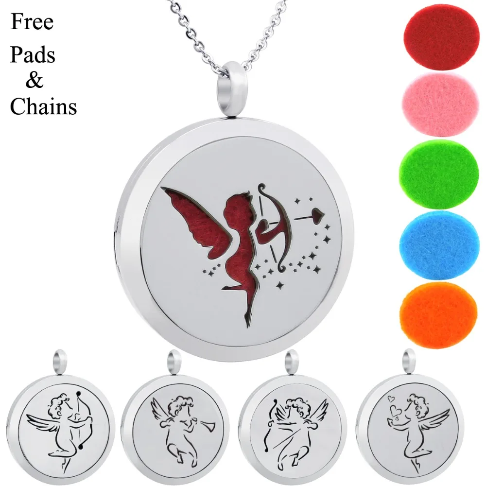Free Chains Pads Love Cupid Aromatherapy Locket Magnet 316 Stainless Steel Essential Oil Diffuser Lockets Valentine's Day gift
Free Chains Pads Love Cupid Aromatherapy Locket Magnet 316 Stainless Steel Essential Oil Diffuser Lockets Valentine's Day gift