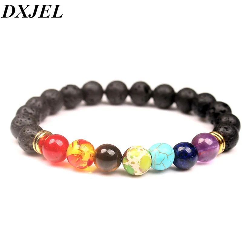 DXJEL 7 Chakra Bracelet Yoga Bracelet Healing Balance Supernatural Lava Reiki Stones Beads Bracelet Women Jewelry Drop Shipping
DXJEL 7 Chakra Bracelet Yoga Bracelet Healing Balance Supernatural Lava Reiki Stones Beads Bracelet Women Jewelry Drop Shipping