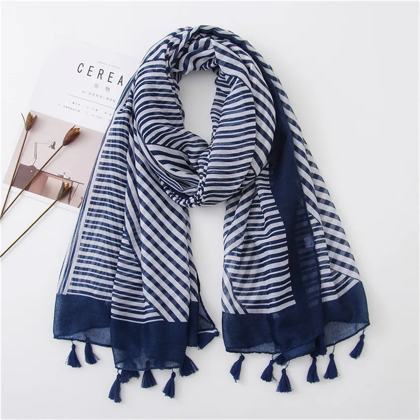 Women Fashion Navy Blue Striped Line Viscose Shawl Scarf Lady Print Pashmina Scarves Wrap Hijab Sjaal Female Autumn Winter Capes
Women Fashion Navy Blue Striped Line Viscose Shawl Scarf Lady Print Pashmina Scarves Wrap Hijab Sjaal Female Autumn Winter Capes