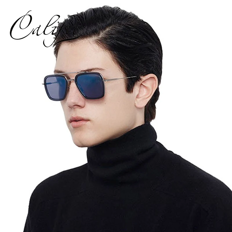 CALIFIT Silver Mirror Sunglasses Men Double Bridge Pilot Sun Glasses For Men Metal Frame Brand Designer Shades Male Trending New
CALIFIT Silver Mirror Sunglasses Men Double Bridge Pilot Sun Glasses For Men Metal Frame Brand Designer Shades Male Trending New