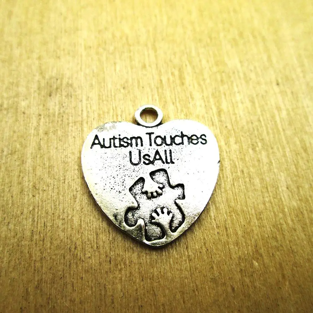 8pcs- 25x23mm autism touches us all Charms heart Charm pendants DIY necklace/ bracelets charms antique silver tone
8pcs- 25x23mm autism touches us all Charms heart Charm pendants DIY necklace/ bracelets charms antique silver tone