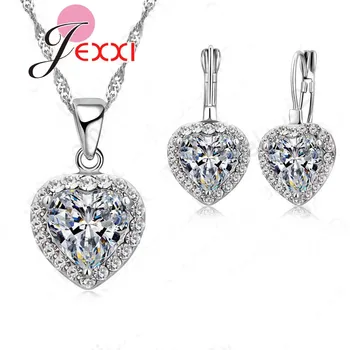 New Arrival Trendy Love Heart Pendant 925 Sterling Silver Fine Jewelry Cubic Zircon Necklace Earring Women Wedding Set
New Arrival Trendy Love Heart Pendant 925 Sterling Silver Fine Jewelry Cubic Zircon Necklace Earring Women Wedding Set