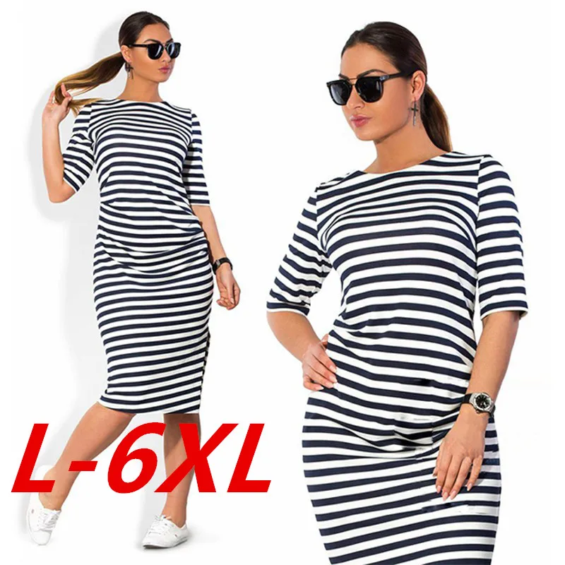 6XL Pencil Dresses Plus Size 2019 New Fashion Women Striped Dress Big Size Sexy Autumn Winter Bodycon Casual Vestidos Clothing
6XL Pencil Dresses Plus Size 2019 New Fashion Women Striped Dress Big Size Sexy Autumn Winter Bodycon Casual Vestidos Clothing
