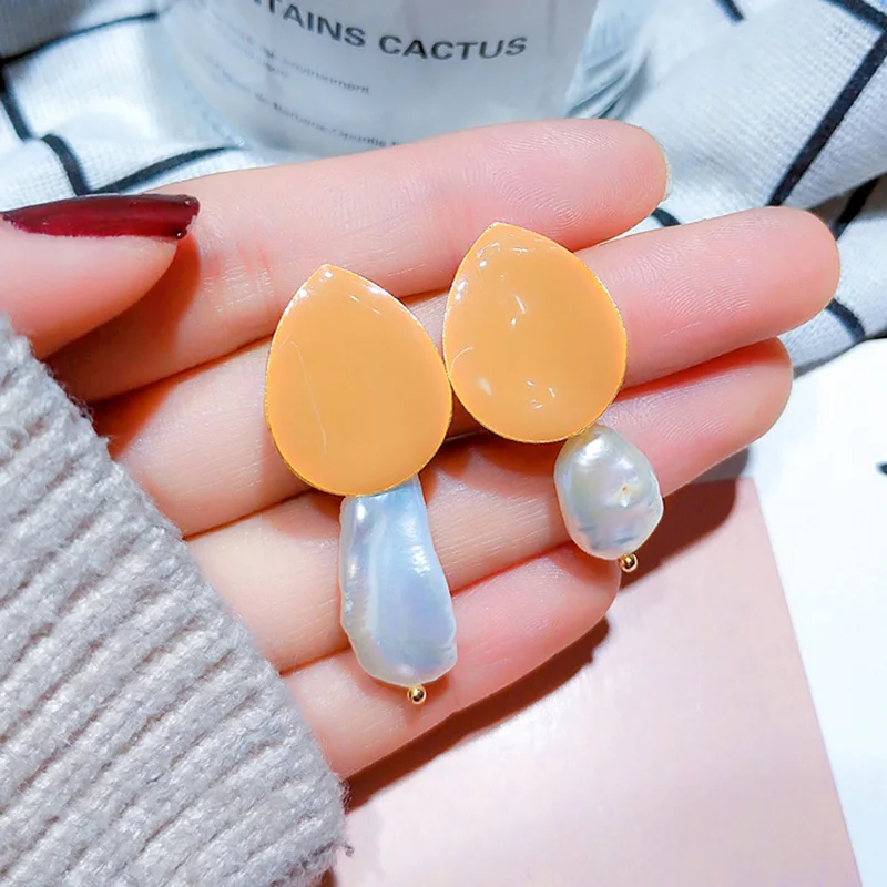 Authentic Freshwater Pearls Orange Color Drop Earrings for Women Trendy Party Birthday Gift Irregular Dangle Earrings Jewelry
Authentic Freshwater Pearls Orange Color Drop Earrings for Women Trendy Party Birthday Gift Irregular Dangle Earrings Jewelry
