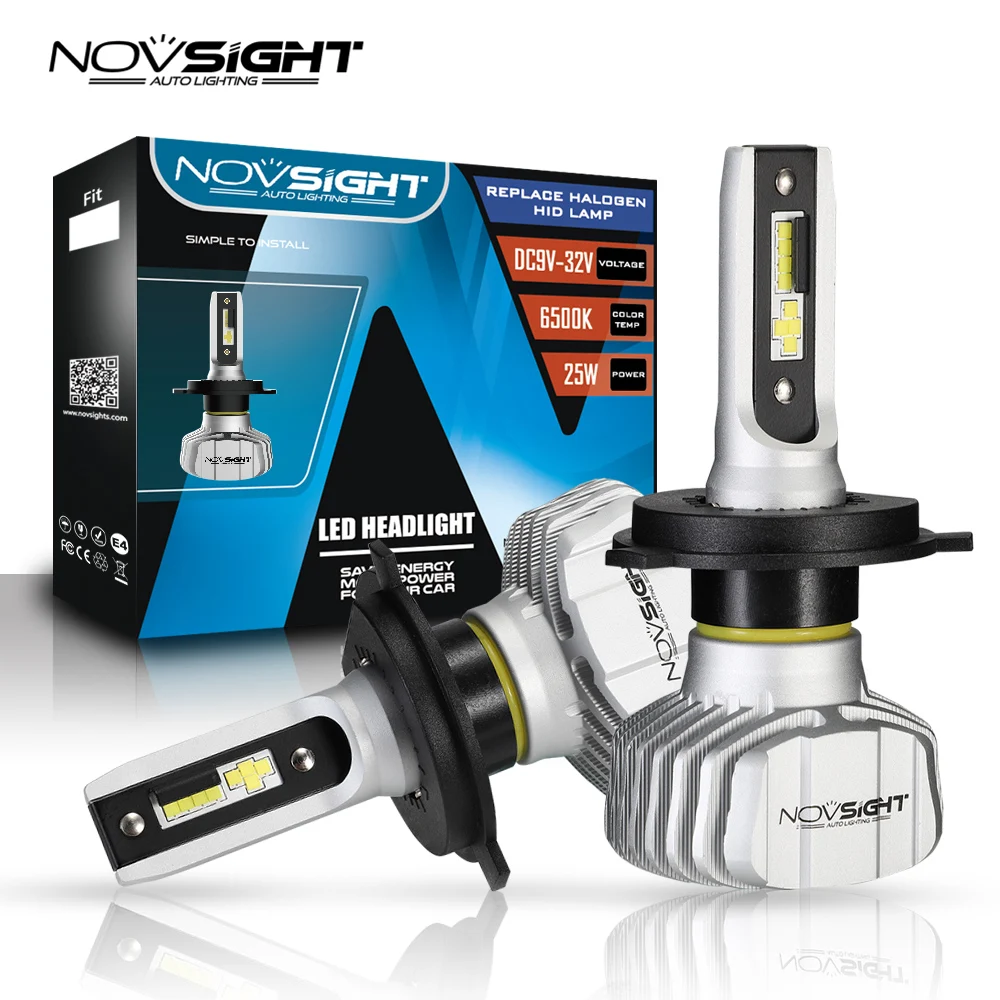 Novsight Fanless 2PC CSP LED Car Headlight Bulb H4 10000LM 50W Auto Headlamp 6500K White Light Bulb 12V 24V for Auto Car Styling
Novsight Fanless 2PC CSP LED Car Headlight Bulb H4 10000LM 50W Auto Headlamp 6500K White Light Bulb 12V 24V for Auto Car Styling