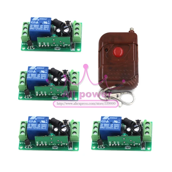Hot sale wireless switch 12V Three Ways remote control relay switch RF ON/OFF 4 Switchs + 1 Remote Controllers
Hot sale wireless switch 12V Three Ways remote control relay switch RF ON/OFF 4 Switchs + 1 Remote Controllers