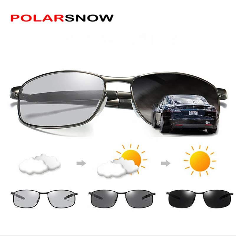 POLARSNOW Photochromic Sunglasses Mens Womens Night Vision Driving Glasses Polarized Anti-glare Rain Day Sun Glasses PS-AL395
POLARSNOW Photochromic Sunglasses Mens Womens Night Vision Driving Glasses Polarized Anti-glare Rain Day Sun Glasses PS-AL395