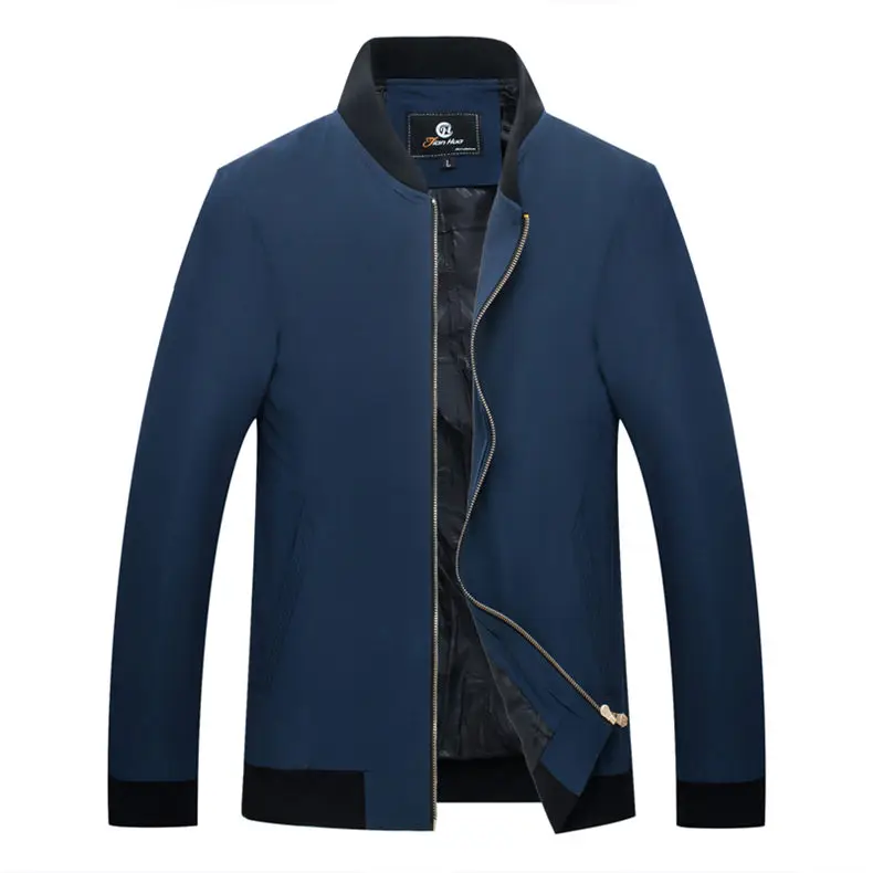 Drop Shipping Autumn Mens Jacket Spring Male jackets Coat Men Stand Collar Father Jacket Outerwear MuLs Brand Blue Black Green 08