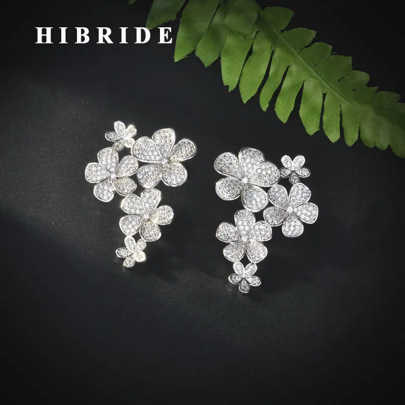 HIBRIDE New Flower Design Clear Red Cubic Zircon Stud Earrings For Women Birdal Accessories Brincos Jewelry Gift E-918
HIBRIDE New Flower Design Clear Red Cubic Zircon Stud Earrings For Women Birdal Accessories Brincos Jewelry Gift E-918