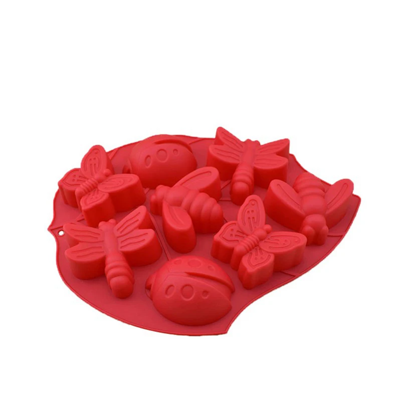 Creative silicone cake mold 8 insect moulds jelly pudding mold beetle bee butterfly groove DIY chocolate mould 4 Colors
Creative silicone cake mold 8 insect moulds jelly pudding mold beetle bee butterfly groove DIY chocolate mould 4 Colors