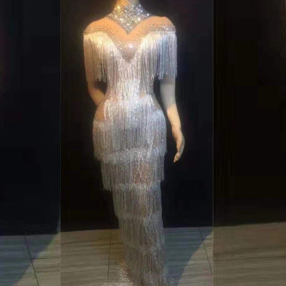 Fashion Short Sleeve White Tassel Dress 2019 New Arrival Beading Long Evening Celebrity Party Clubwear Diamond Summer Vestidos
Fashion Short Sleeve White Tassel Dress 2019 New Arrival Beading Long Evening Celebrity Party Clubwear Diamond Summer Vestidos
