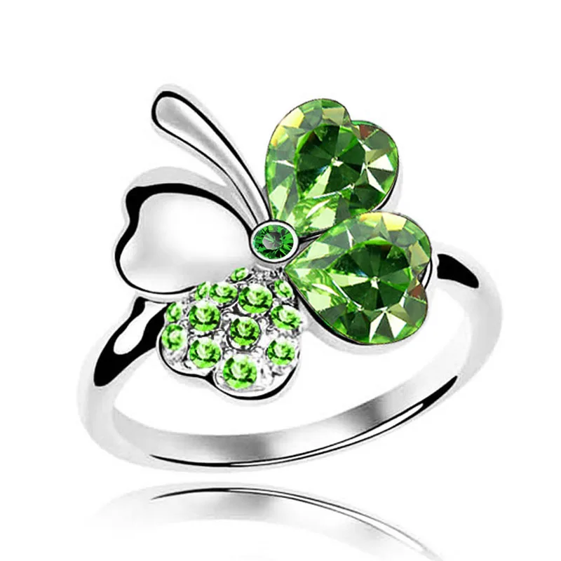 New Arrival hotselling factory Wholesale 18KGP Austrian Crystalrhinestones clover 4 Leaf leaves Heart Finger Rings jewelry 9554
New Arrival hotselling factory Wholesale 18KGP Austrian Crystalrhinestones clover 4 Leaf leaves Heart Finger Rings jewelry 9554