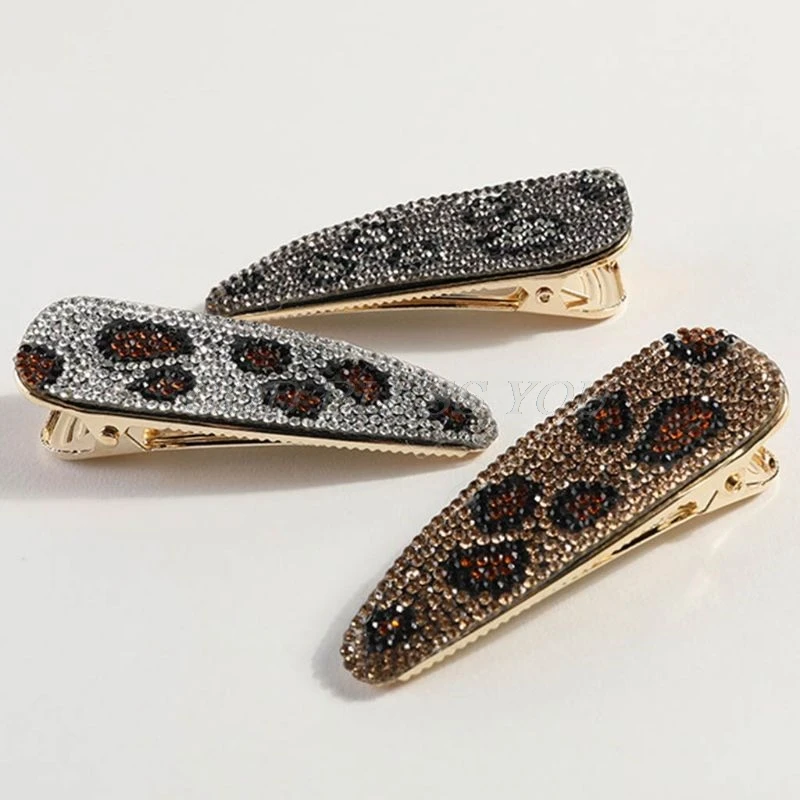 Korean Ladies Metal Duckbill Hair Clips Vintage Leopard Full Rhinestone Water Drop Hairpins Faux Crystal Side Bangs Barrettes
Korean Ladies Metal Duckbill Hair Clips Vintage Leopard Full Rhinestone Water Drop Hairpins Faux Crystal Side Bangs Barrettes