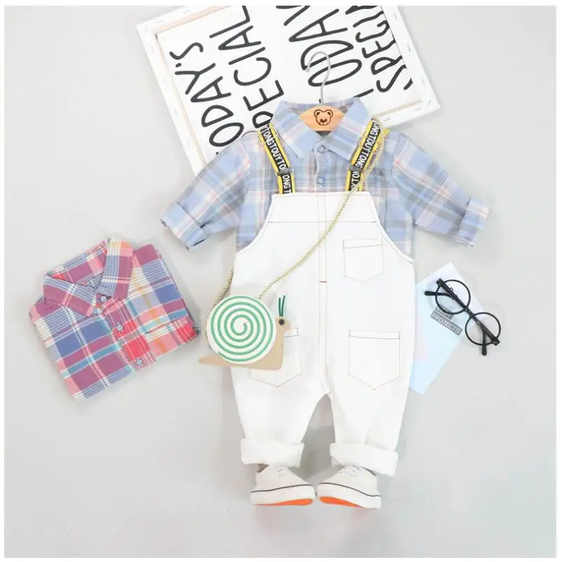 2019 Autumn Toddler Infant Clothes Suits Baby Girls Boys Clothing Sets Plaid Shirt Bib Pants Kids Children Costume Suit
2019 Autumn Toddler Infant Clothes Suits Baby Girls Boys Clothing Sets Plaid Shirt Bib Pants Kids Children Costume Suit