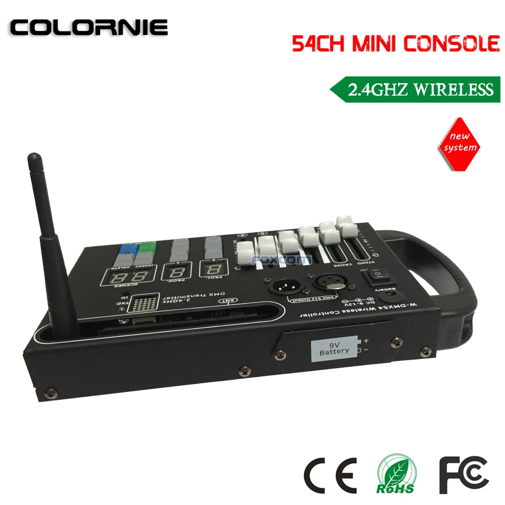 DHL 54CH Wireless Dmx Console With 9V Battery Powered To Control Led Stage Light
DHL 54CH Wireless Dmx Console With 9V Battery Powered To Control Led Stage Light