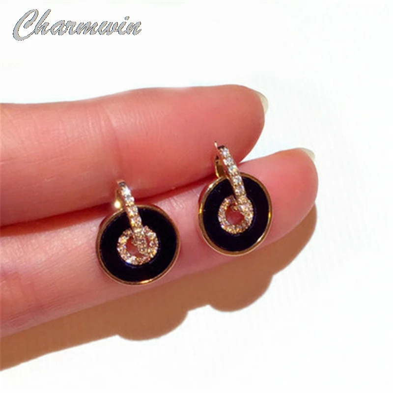 Charmwin New Fashion Silver Needle Stud Earrings For Women Ear Earrings Trend Black Beautiful Rhinestones Circle Earrings
Charmwin New Fashion Silver Needle Stud Earrings For Women Ear Earrings Trend Black Beautiful Rhinestones Circle Earrings