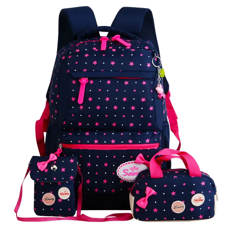 Фото Printing 3pcs/Set Backpacks 2018 Cute School Bags For Teenager Girls travel Backpack kids Princess Schoolbags mochila escolar | Багаж и