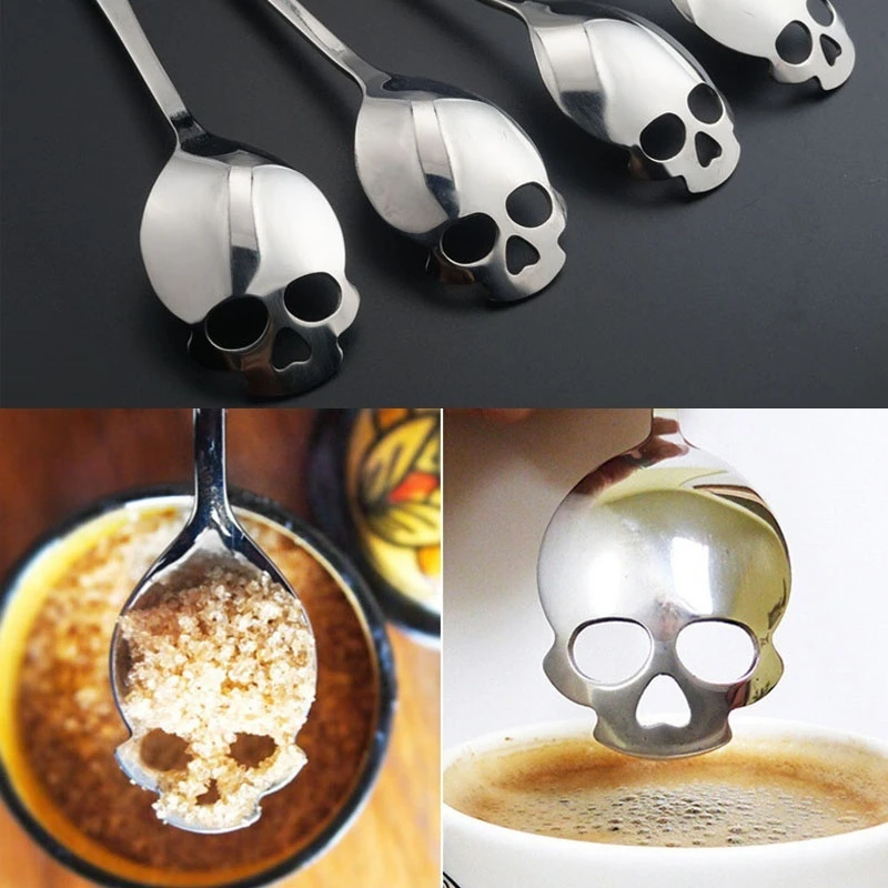 1PC Skull Head Stainless Steel Coffee Sugar Spoon Creative Skull Shape Dessert Teaspoon Accessories Kitchen Tableware
1PC Skull Head Stainless Steel Coffee Sugar Spoon Creative Skull Shape Dessert Teaspoon Accessories Kitchen Tableware