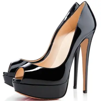 Plus Size 11 Black Nude Patent Leather Pumps Women Shoes Peep Toe 14CM High Platform Wedding Shoes Bride Stiletto Heels Shoes
Plus Size 11 Black Nude Patent Leather Pumps Women Shoes Peep Toe 14CM High Platform Wedding Shoes Bride Stiletto Heels Shoes