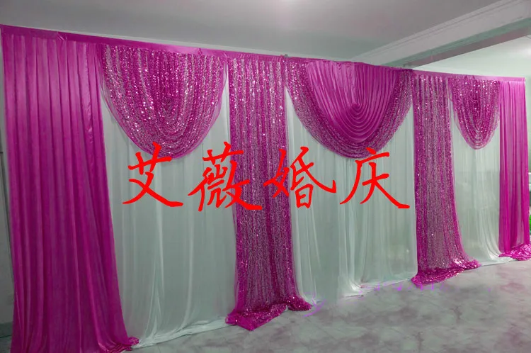 3*6m wedding party ice silk fabric drapery White rose Color with sequin swag stage prop fashion Drape curtain Backdrop
3*6m wedding party ice silk fabric drapery White rose Color with sequin swag stage prop fashion Drape curtain Backdrop