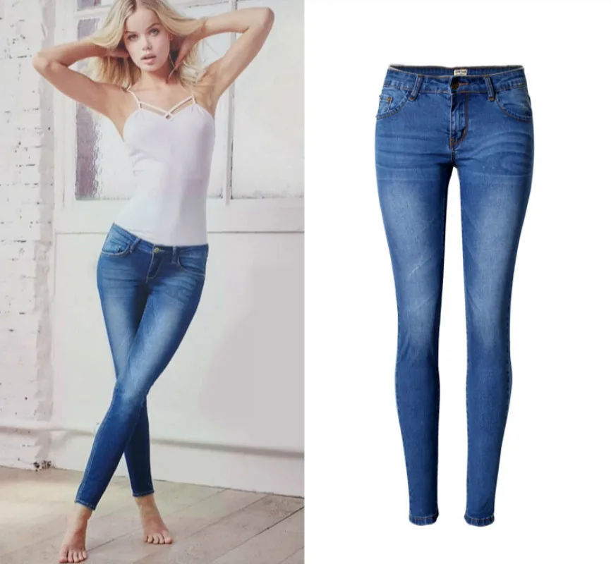2019 New Low Waist Elasticity Skinny Jeans Femme Vintage Bleached Plus Size Push Up Jean Women Fashion Cotton Blue Pencil Demin
2019 New Low Waist Elasticity Skinny Jeans Femme Vintage Bleached Plus Size Push Up Jean Women Fashion Cotton Blue Pencil Demin