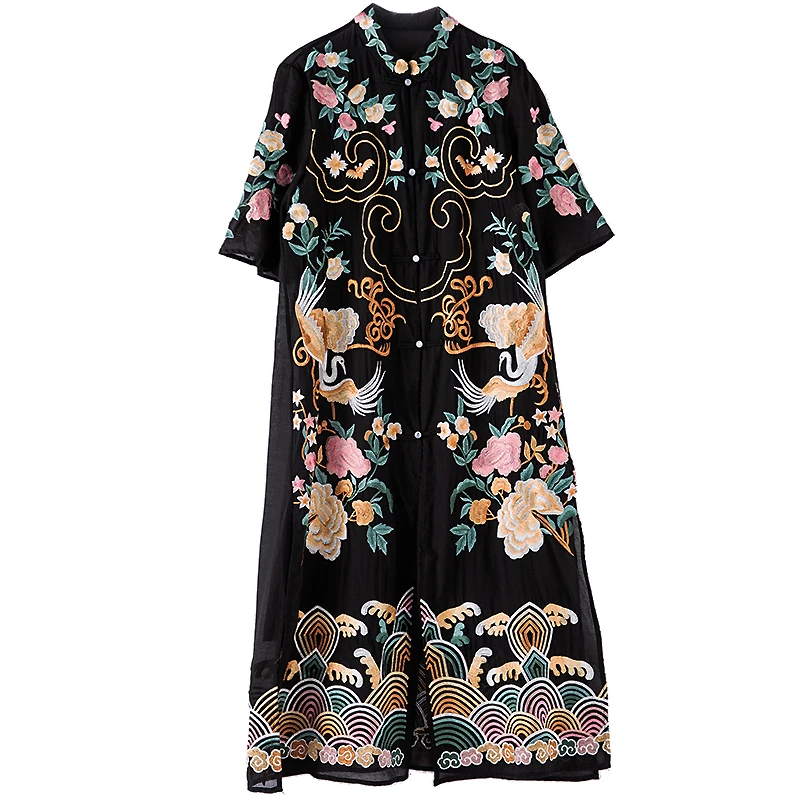 Luxury Dress 2019 Spring Summer Style Women Allover Exquisite Embroidery Short Sleeve Vintage Long Shirt Dress Plus Size XXXL
Luxury Dress 2019 Spring Summer Style Women Allover Exquisite Embroidery Short Sleeve Vintage Long Shirt Dress Plus Size XXXL