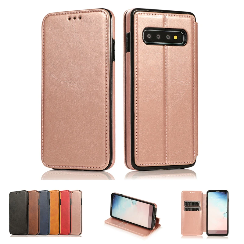 Чехол Etui S10plus для Samsung Galaxy S8 S9 S10 Plus Note 9 8 роскошный кожаный откидной магнитный