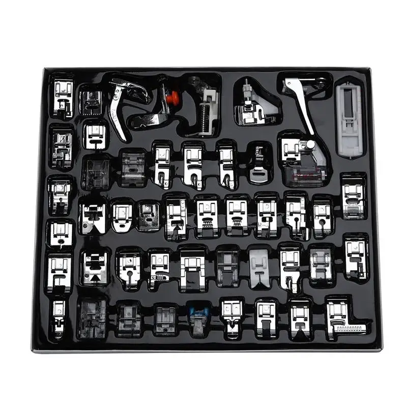 Hot Professional 48pcs Sewing Machine Presser Feet Set for Brother, Babylock, Singer, Janome, Elna, Toyota, New Home, Simplici
Hot Professional 48pcs Sewing Machine Presser Feet Set for Brother, Babylock, Singer, Janome, Elna, Toyota, New Home, Simplici