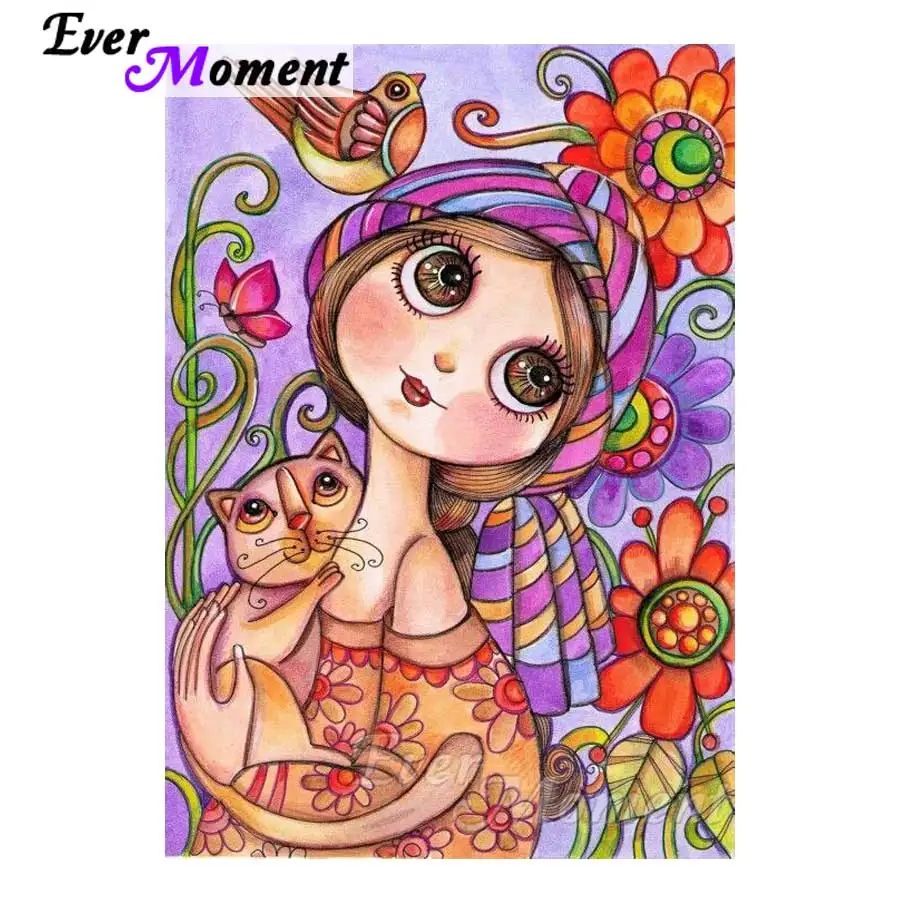 Ever Moment DIY Diamond Painting Cross Stitch Girl and Cat Mosaic Full Square Drills Rhinestone Artwork Home Decoration ASF1194
Ever Moment DIY Diamond Painting Cross Stitch Girl and Cat Mosaic Full Square Drills Rhinestone Artwork Home Decoration ASF1194