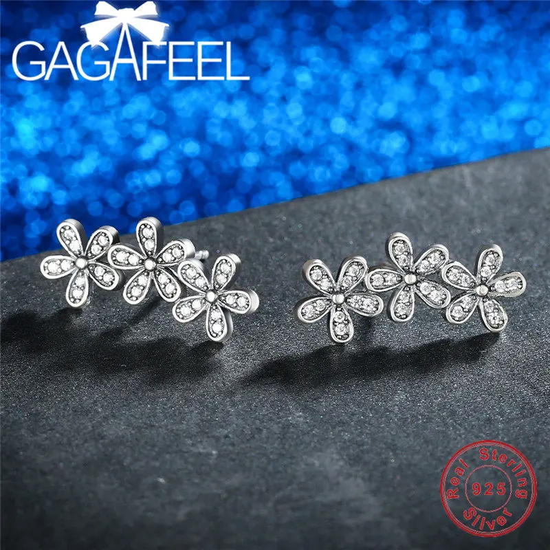 GAGAFEEL Solid 925 Sterling Silver Stackable Daisy Flower Earrings With Clear CZ Stud Earrings for Women Fine Jewelry Bijoux
GAGAFEEL Solid 925 Sterling Silver Stackable Daisy Flower Earrings With Clear CZ Stud Earrings for Women Fine Jewelry Bijoux