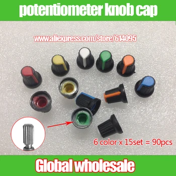 90pcs 6mm 1/4" Shaft Hole Round Shaft WH148 knobs caps / Potentiometer knob 148 mixer amplifier knob 15*17MM (6 color*15 set)
90pcs 6mm 1/4" Shaft Hole Round Shaft WH148 knobs caps / Potentiometer knob 148 mixer amplifier knob 15*17MM (6 color*15 set)