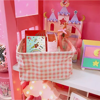 Creative Cotton And Linen Debris Storage Box Girl Home Life Decoration Cute Pink Plaid Cosmetics Sundries Desktop Storage Basket
Creative Cotton And Linen Debris Storage Box Girl Home Life Decoration Cute Pink Plaid Cosmetics Sundries Desktop Storage Basket