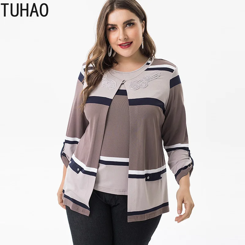 TUHAO Spring Summer Vintage Elegant Plus Size 6XL 5XL 4XL Stripe Tops and Blouses High Quality Clothing Women Blouse Shirts ZPZ
TUHAO Spring Summer Vintage Elegant Plus Size 6XL 5XL 4XL Stripe Tops and Blouses High Quality Clothing Women Blouse Shirts ZPZ