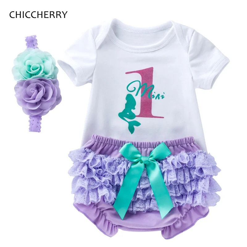 1 Year Toddler Birthday Outfits Mermaid Baby Girl Summer Clothes Bodysuit Bloomers Headband Infant Clothing Vetement Bebe Fille
1 Year Toddler Birthday Outfits Mermaid Baby Girl Summer Clothes Bodysuit Bloomers Headband Infant Clothing Vetement Bebe Fille