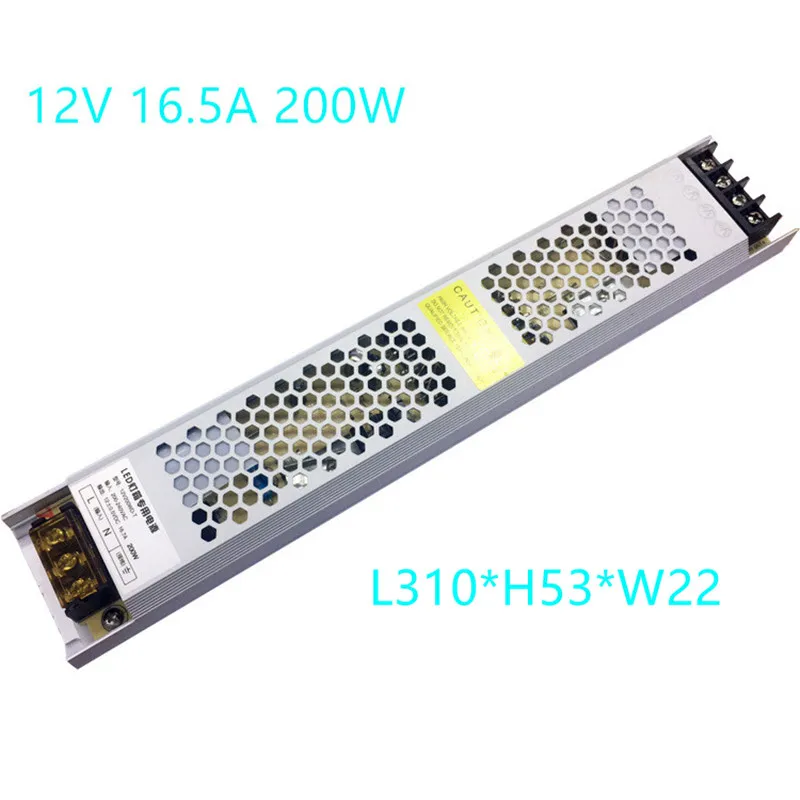 Power Supply 12V 16.5A 200W Ultra Thin Switching Power Supply 12 Volt LED Electronic Transformer For LED Strip Light Box
Power Supply 12V 16.5A 200W Ultra Thin Switching Power Supply 12 Volt LED Electronic Transformer For LED Strip Light Box