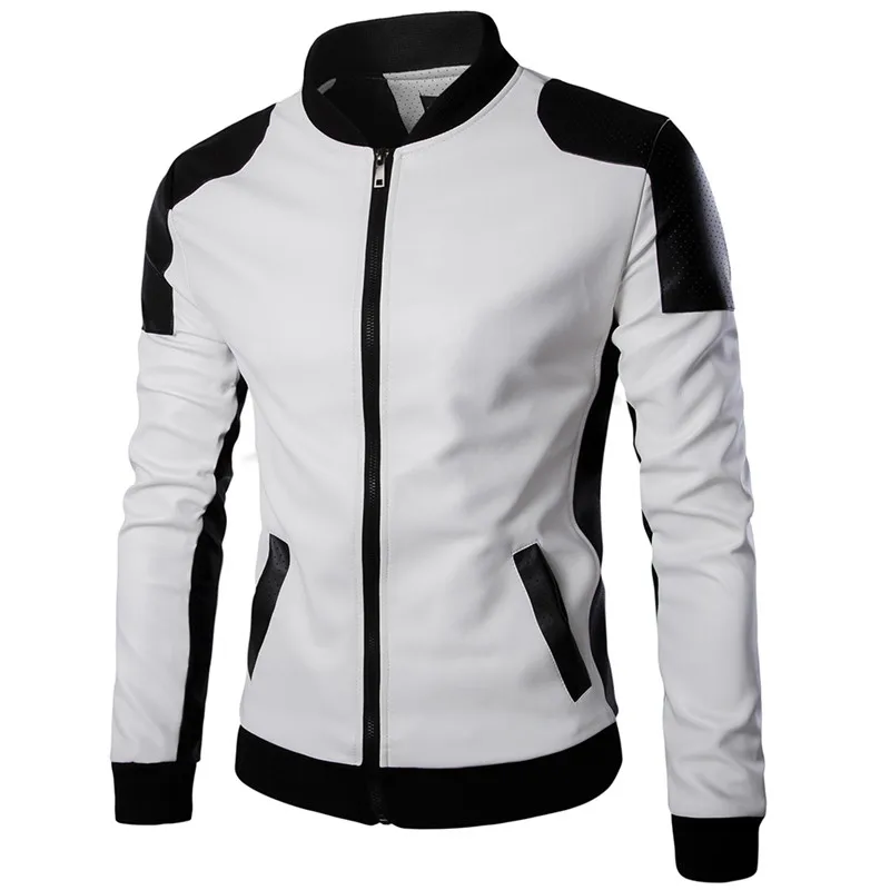 High quality leather jacket 2019 new fashion men's slim collar motorcycle jacket classic black white stitching PU leather jacket
High quality leather jacket 2019 new fashion men's slim collar motorcycle jacket classic black white stitching PU leather jacket