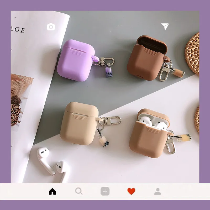 Hot Cute Milk Tea for AirPods protective Case Silicone Soft shell for wireless Bluetooth Earphone set female Cover anti-fall
Hot Cute Milk Tea for AirPods protective Case Silicone Soft shell for wireless Bluetooth Earphone set female Cover anti-fall
