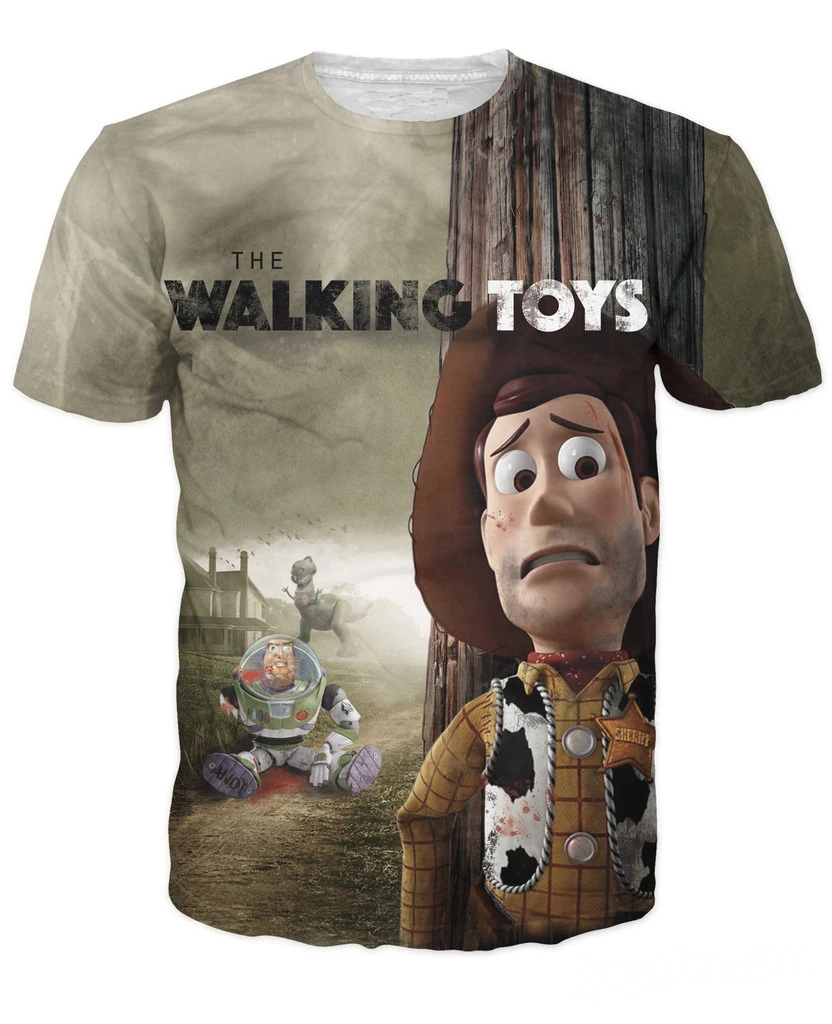 

The Walking Toys T-Shirt Character Toy Story Sherif Woody Cartoon Buzz Lightyear Print 3d Tee T Shirt Vibrant Tees For Women Men