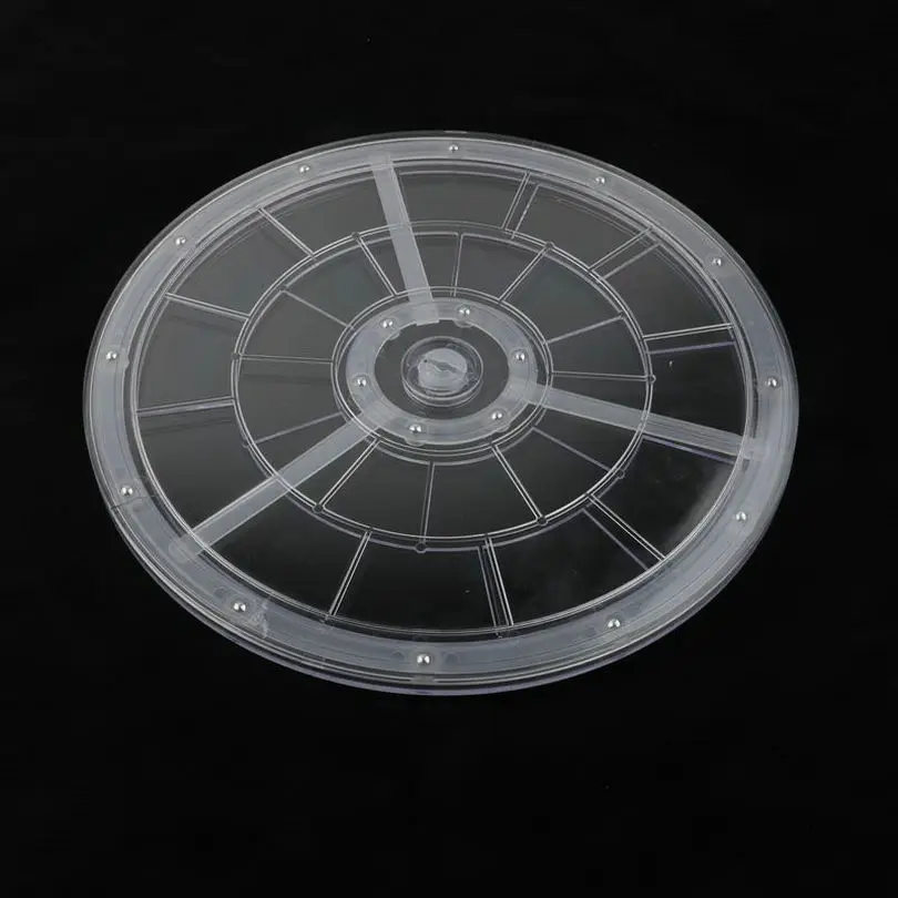 Manual Acrylic Display Stand Rack Swivel Plate Lazy Susan Turntable Transparent Base_0006