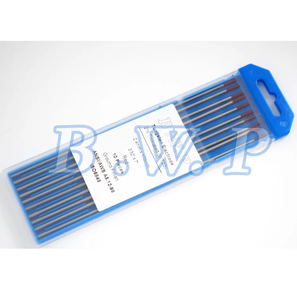 WT20 2% Thoriated Ground Finish Tungsten Electrode Red Tip Size 2.4*175mm 3/32"x7" 10Pcs
WT20 2% Thoriated Ground Finish Tungsten Electrode Red Tip Size 2.4*175mm 3/32"x7" 10Pcs