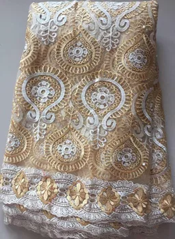 African Lace Fabric 2019 Embroidered Nigerian Laces Fabric Bridal High Quality French Tulle Lace Fabric For Women ALL3240 gold 
African Lace Fabric 2019 Embroidered Nigerian Laces Fabric Bridal High Quality French Tulle Lace Fabric For Women ALL3240 gold