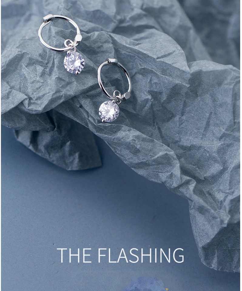 Exquisited 925 Sterling Silver Round CZ Zirconia Hoop Earrings for Women Ear Piercing Clip On Earrings Bohemia Bijoux Brincos (7)