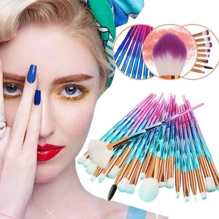 20Pcs Crystal Diamond Makeup Brushes Plating Powder Foundation Eye Shadow Brushes Brochas Para Maquillaje Cosmetic Beauty Tool
20Pcs Crystal Diamond Makeup Brushes Plating Powder Foundation Eye Shadow Brushes Brochas Para Maquillaje Cosmetic Beauty Tool