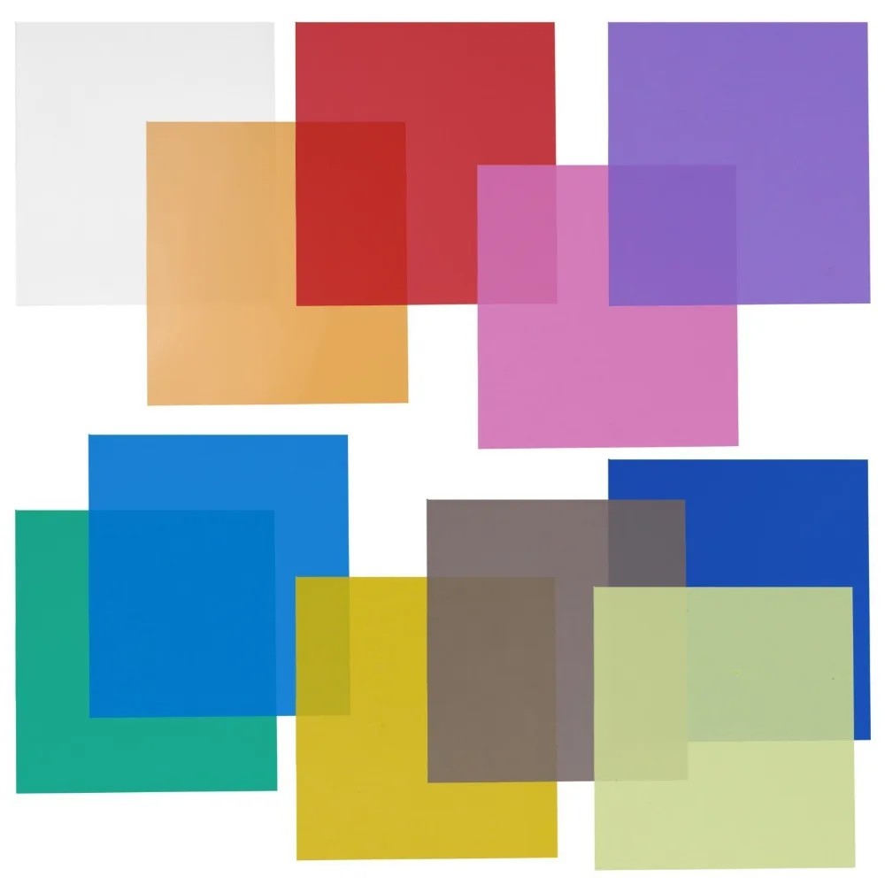 Набор прозрачных цветных гелевых фильтров Neewer 30x30 см набор из 11 листов для