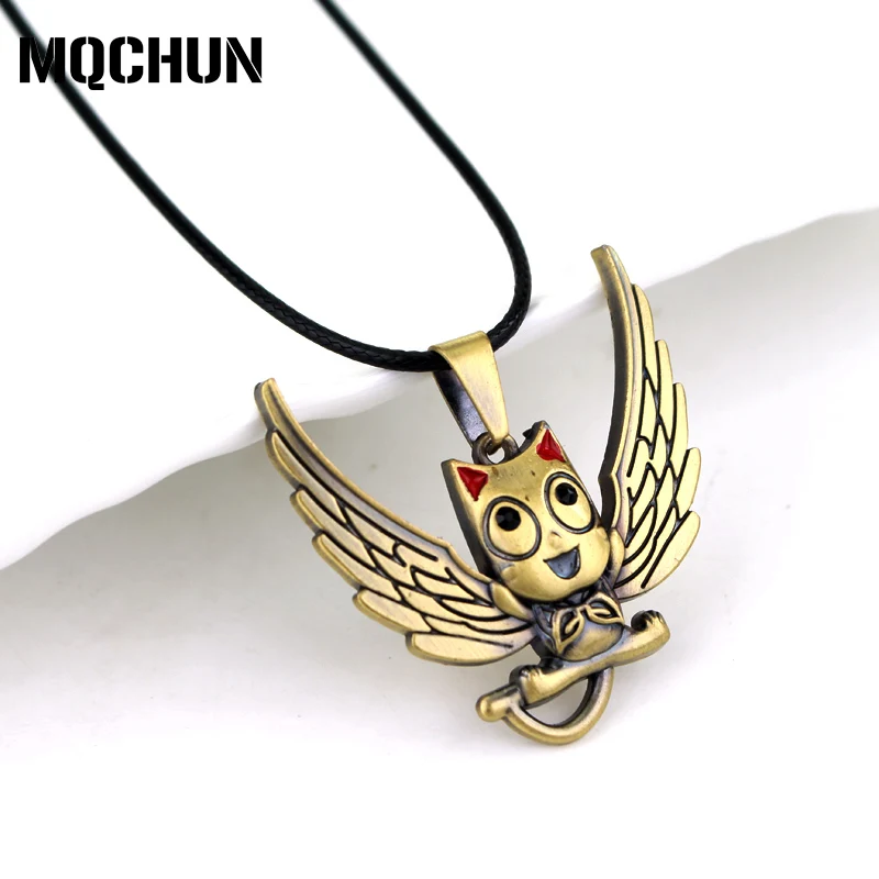 Фото Anime Fairy Tail Necklace Alloy Cat with Wings Necklaces&ampPendant Naz and Lucy Habi Cosplay Bronze Pendant Necklaces for Women-30 |